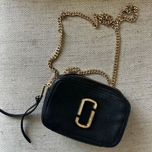 Marc Jacobs Black Crossbody Bag with Gold Chain